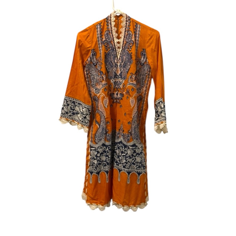 Sana Safinaz orange Embroidered Kurta